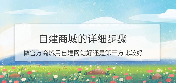 自建商城的详细步骤 做官方商城用自建网站好还是第三方比较好？